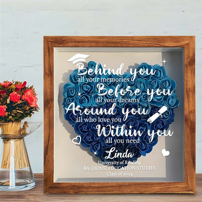 Personalized Graduation Shadow Flower Box, Graduation Gifts