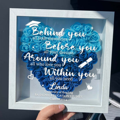 Personalized Graduation Shadow Flower Box, Graduation Gifts