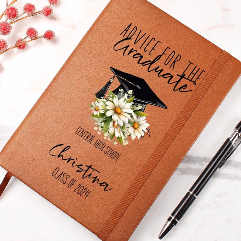 Graduation Gifts for Girls Personalized Leather Journal Advice for the Graduate Guest