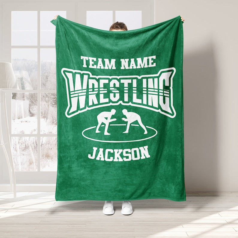 Personalized Wrestling Blanket, Custom Name Blankets