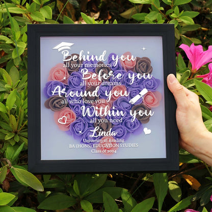 Personalized Graduation Shadow Flower Box, Graduation Gifts