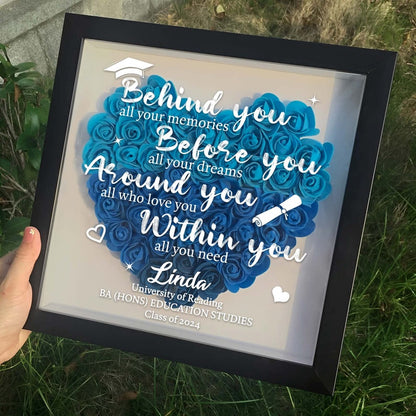 Personalized Graduation Shadow Flower Box, Graduation Gifts