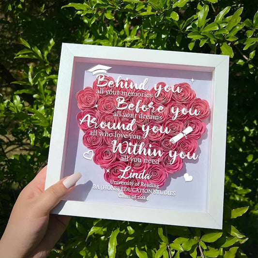 Personalized Graduation Shadow Flower Box, Graduation Gifts