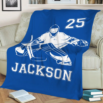 Personalized Hockey Blanket, Custom Name Number Blankets