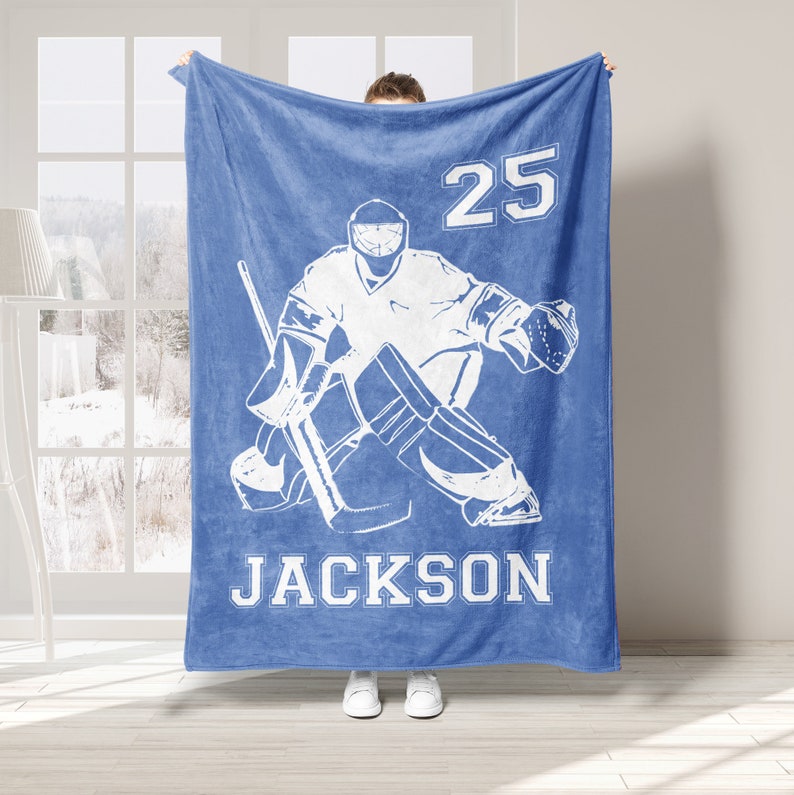 Personalized Hockey Blanket, Custom Name Number Blankets