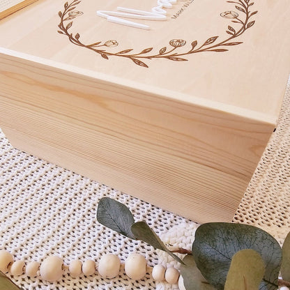 Memory box, Wooden keepsake box, Custom memory box, New baby box