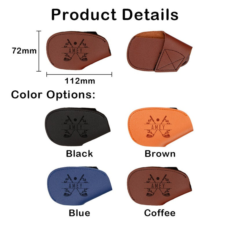 Golf Iron Cover, Iron Head Covers, Custom Leather Golf Club Covers