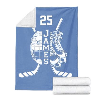 Personalized Hockey Blanket, Custom Name Number  Blankets