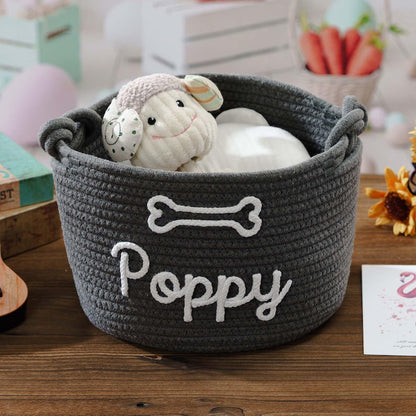Dog Toy Basket, Dog Toy Box Personalized Toy Pet Basket