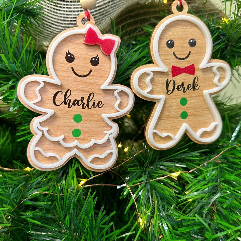 Personalized Gingerbread Christmas Ornament, 3D Customized Cookie Ornament