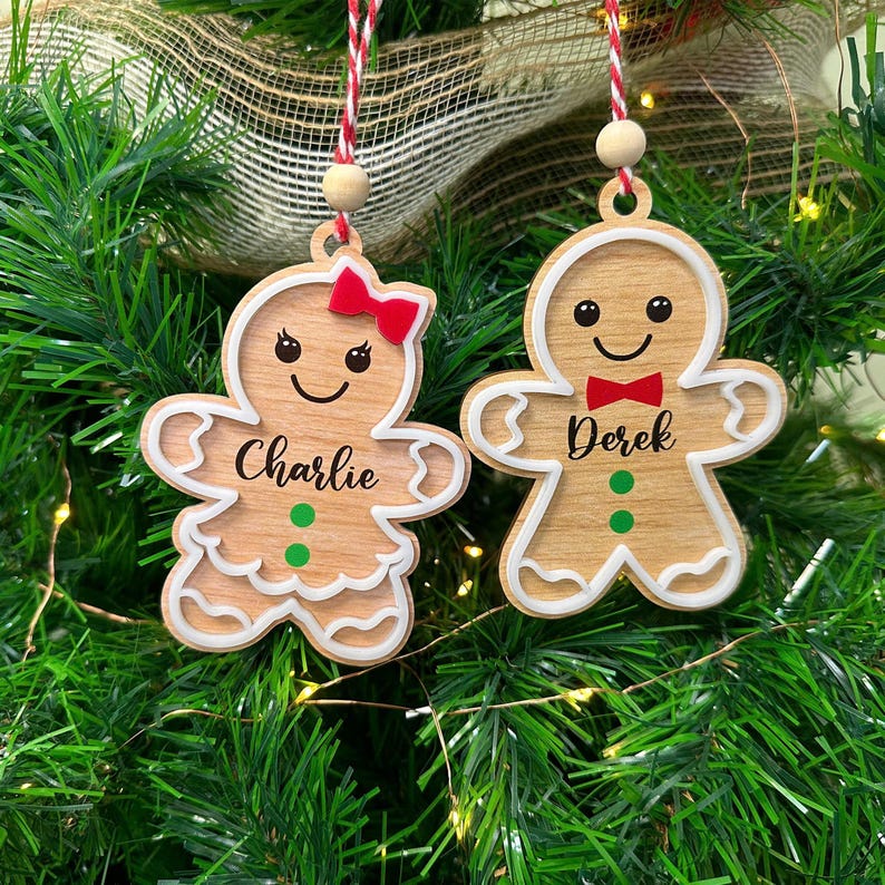 Personalized Gingerbread Christmas Ornament, 3D Customized Cookie Ornament