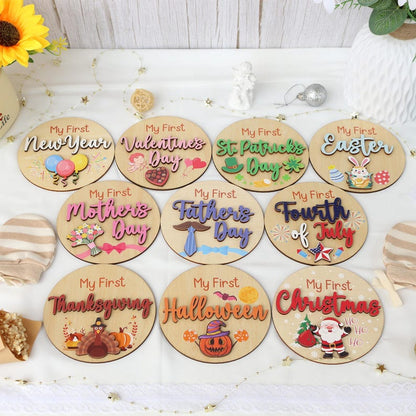 Baby's First Holiday Milestone Discs: Photo Prop Gift Set