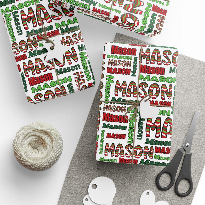 Custom Name Wrapping Paper Rolls Personalized Gift Wrap Paper