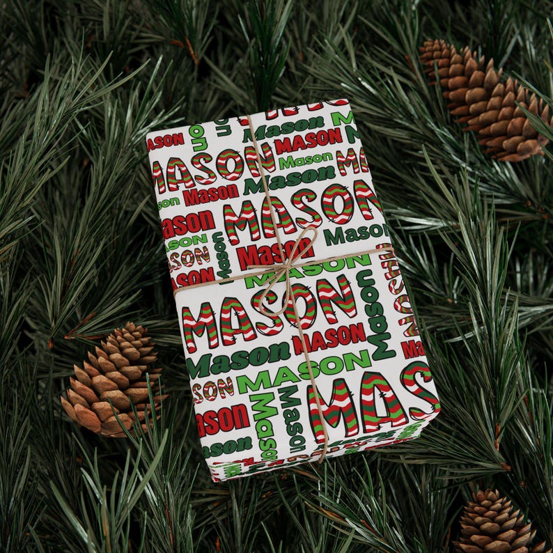 Custom Name Wrapping Paper Rolls Personalized Gift Wrap Paper