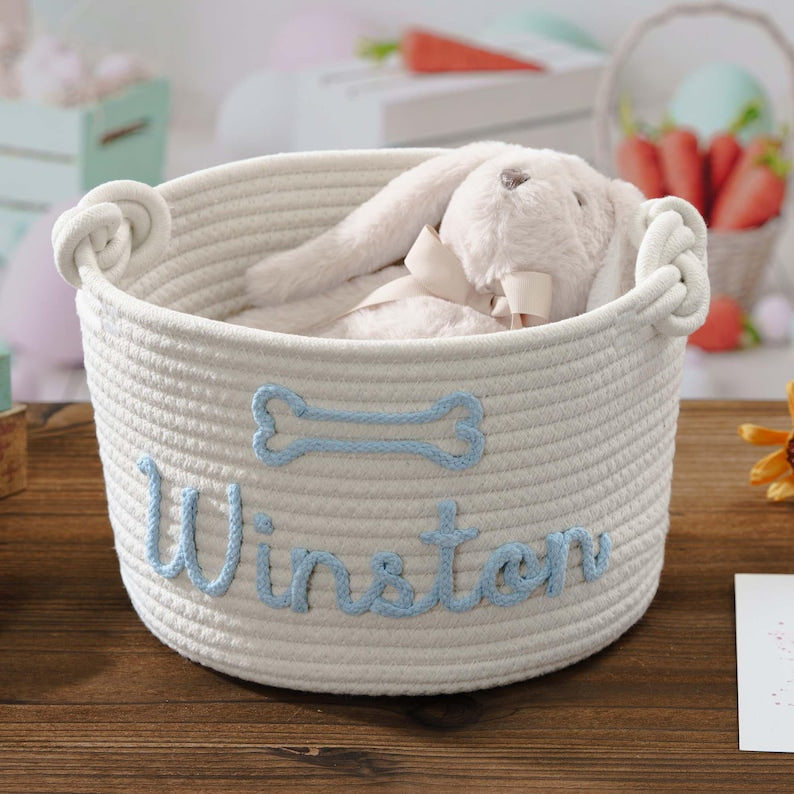 Dog Toy Basket, Dog Toy Box Personalized Toy Pet Basket