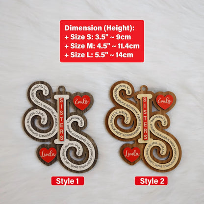 Personalized Sisters Ornaments, Sister Names Ornament