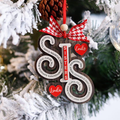 Personalized Sisters Ornaments, Sister Names Ornament