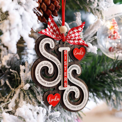 Personalized Sisters Ornaments, Sister Names Ornament