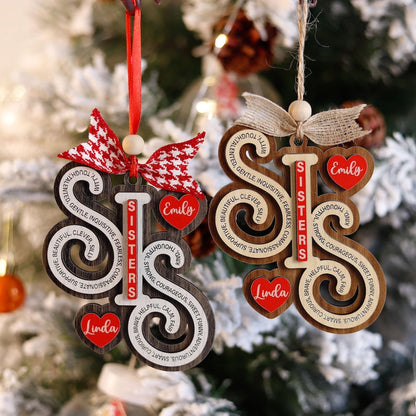 Personalized Sisters Ornaments, Sister Names Ornament
