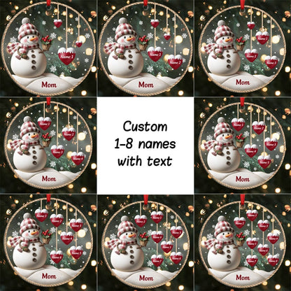 Personalized 1-8 Family Names Christmas Ornaments
