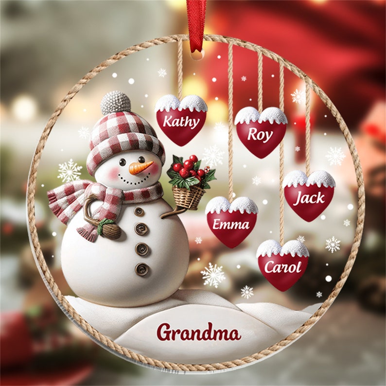 Personalized 1-8 Family Names Christmas Ornaments