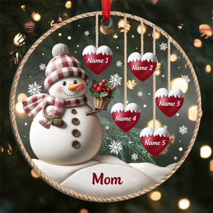 Personalized 1-8 Family Names Christmas Ornaments