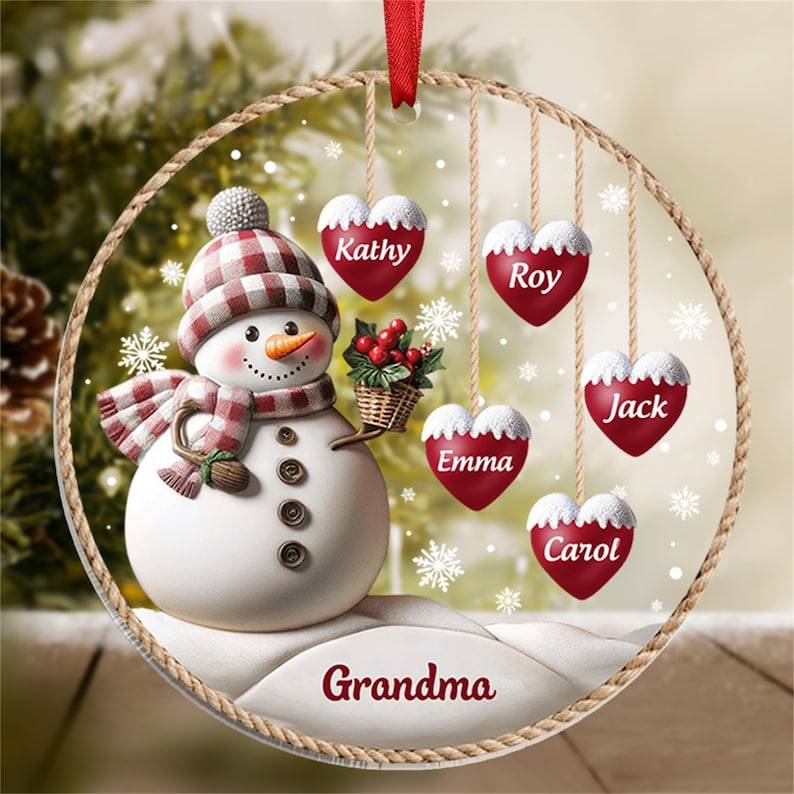 Personalized 1-8 Family Names Christmas Ornaments