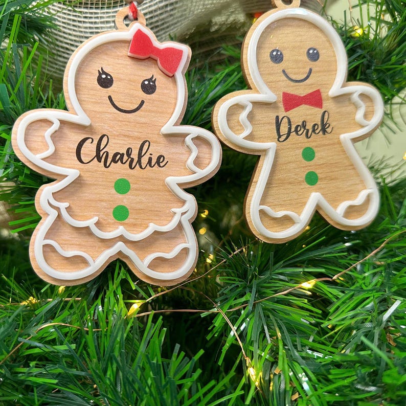 Personalized Gingerbread Christmas Ornament, 3D Customized Cookie Ornament