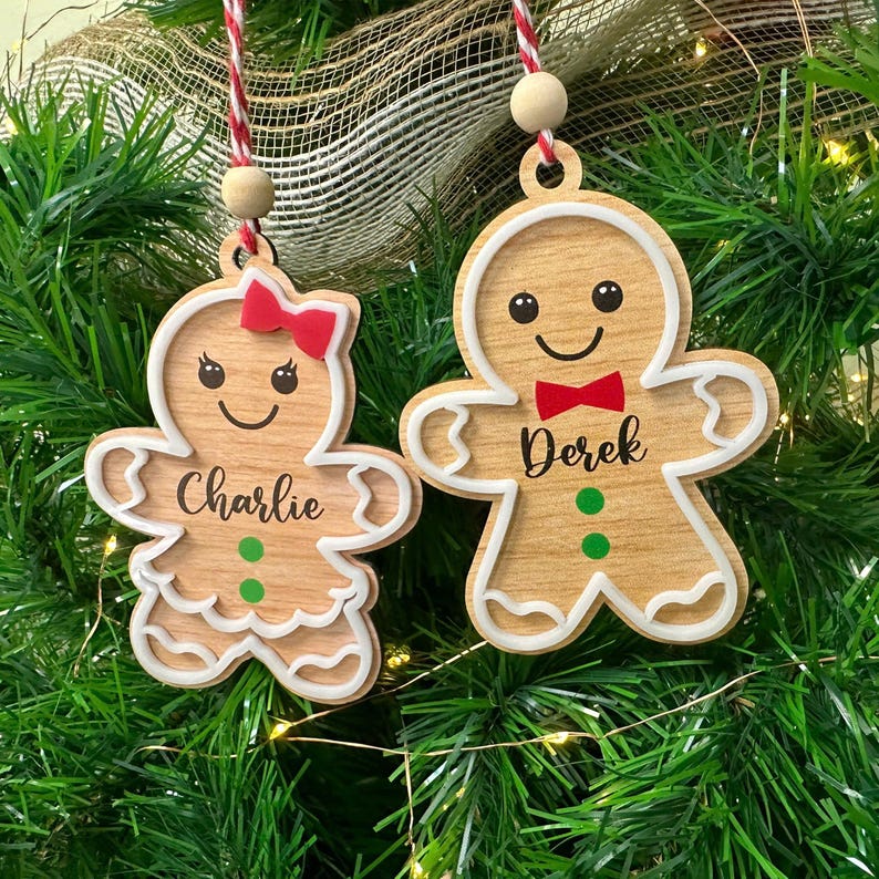 Personalized Gingerbread Christmas Ornament, 3D Customized Cookie Ornament