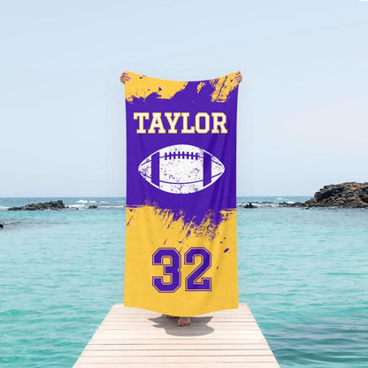Personalized Football Towel with Name Customized School Team Towel