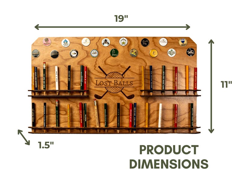 Personalized Golf Ball Marker and Pencil Display