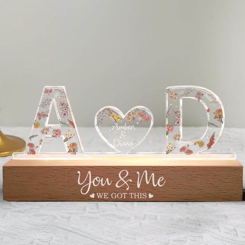 Personalized Couple Name Led Night Light, You And Me We Got This