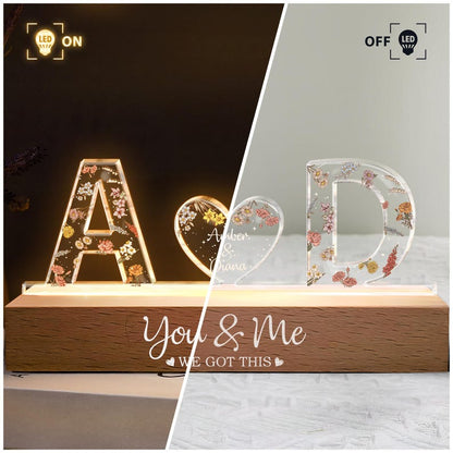Personalized Couple Name Led Night Light, You And Me We Got This