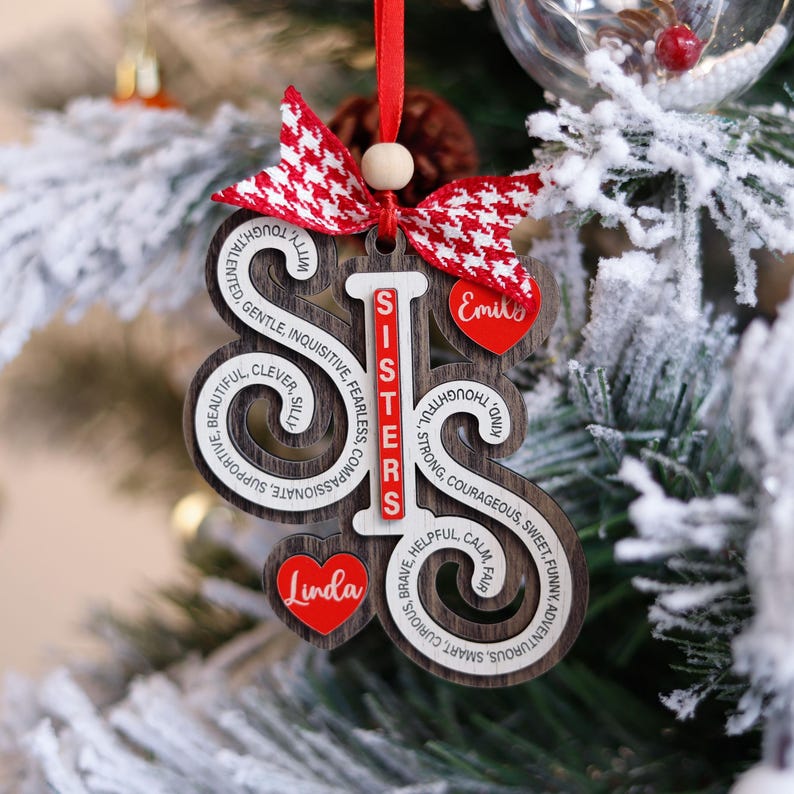 Personalized Sisters Ornaments, Sister Names Ornament