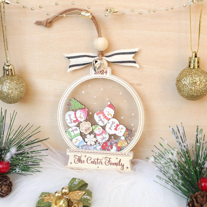 Personalized Snowman Family Christmas Ornament 2025