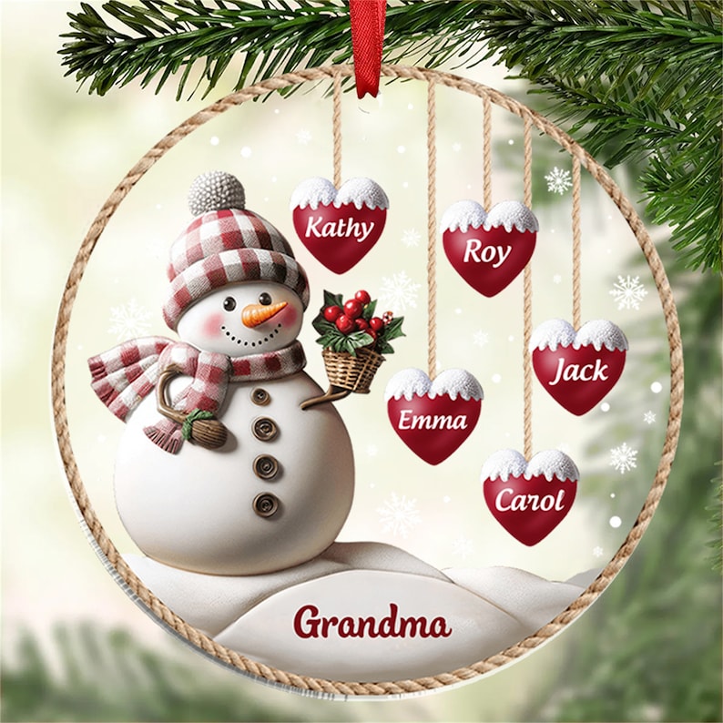 Personalized 1-8 Family Names Christmas Ornaments