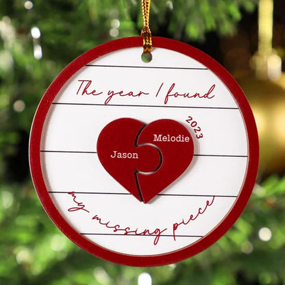 The Year I Found My Missing Piece, Custom Couple Christmas 2025 Ornament