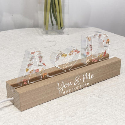 Personalized Couple Name Led Night Light, You And Me We Got This