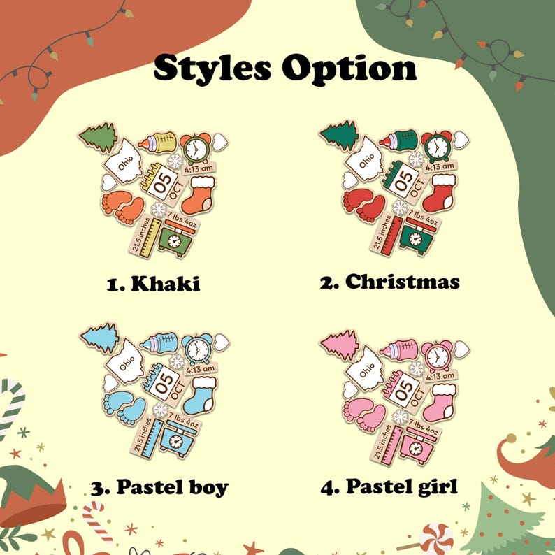 Customize Reindeer Baby 1st Christmas Ornament, 4D Shaker Baby Shower Gift