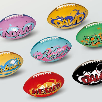 Custom Football with Name, Graffiti Art Football, Personalized Gift for Coach