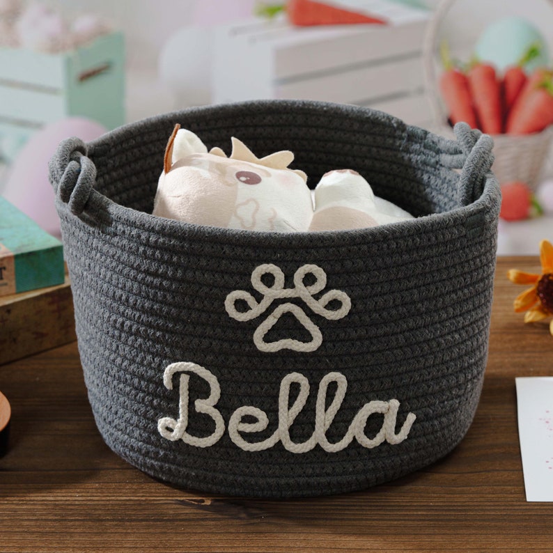 Dog Toy Basket, Dog Toy Box Personalized Toy Pet Basket