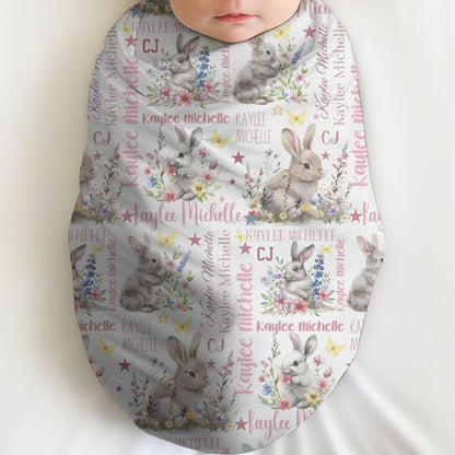 Personalized Bunny Minky Blanket: Baby Cuddle Easter Blanket