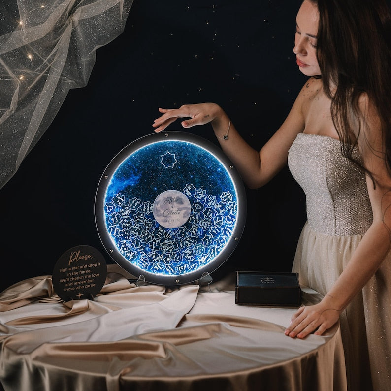 Celestial Wedding Guest Book Alternative with LED