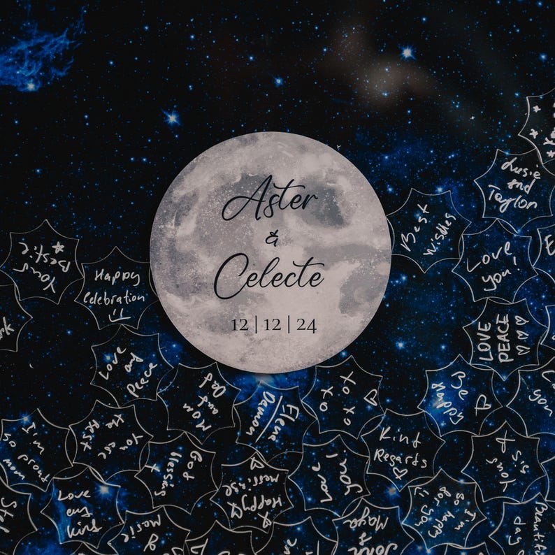 Celestial Wedding Guest Book Alternative with LED