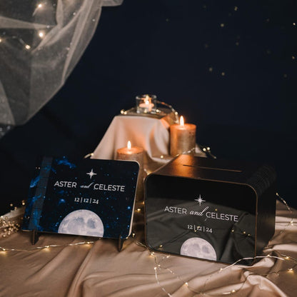 Celestial Wedding Guest Book Alternative with LED