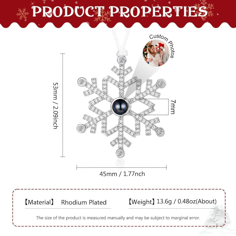 Custom Family Projection Ornament,Christmas photo projection Ornament