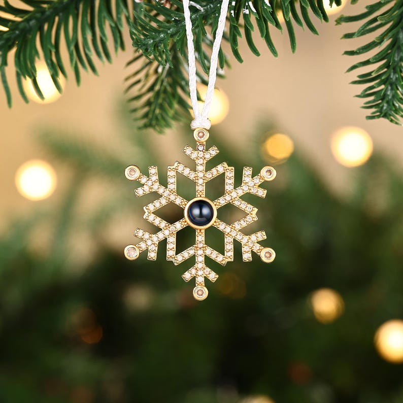Custom Family Projection Ornament,Christmas photo projection Ornament