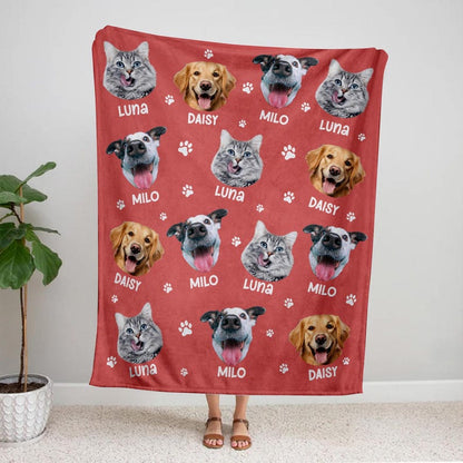Personalized Pet Photo Fleece Blanket: Dog Mom Cat Mom Christmas Blanket