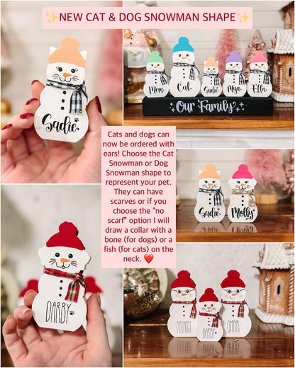 Personalized Snowman Block - Chunky Snowman Blocks