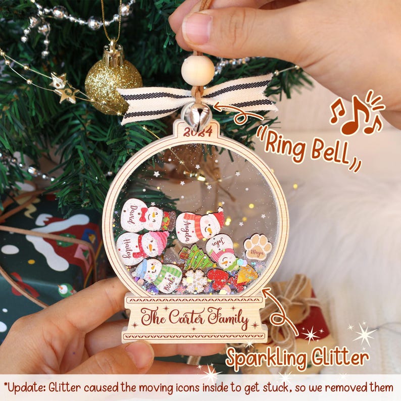 Personalized Snowman Family Christmas Ornament 2025